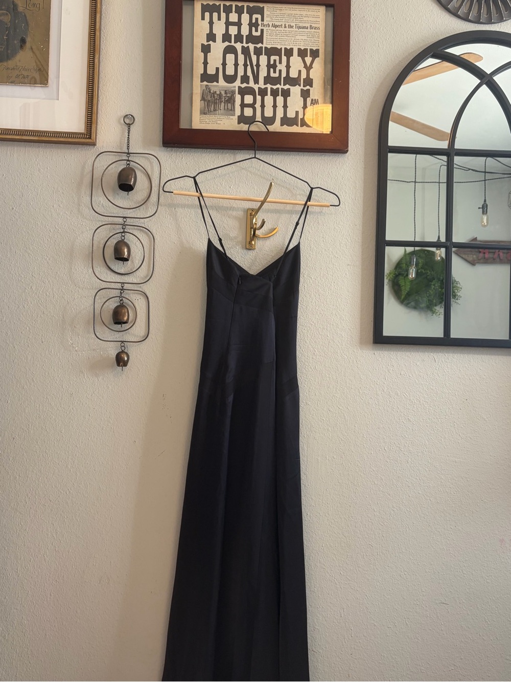 Laundry by Design Black Satin V-Neck Slip Dress